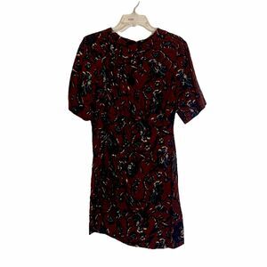 Isabel Marant Etoile Dress Cotton Floral Asymmetric Hem Twist Front SS - EU 42